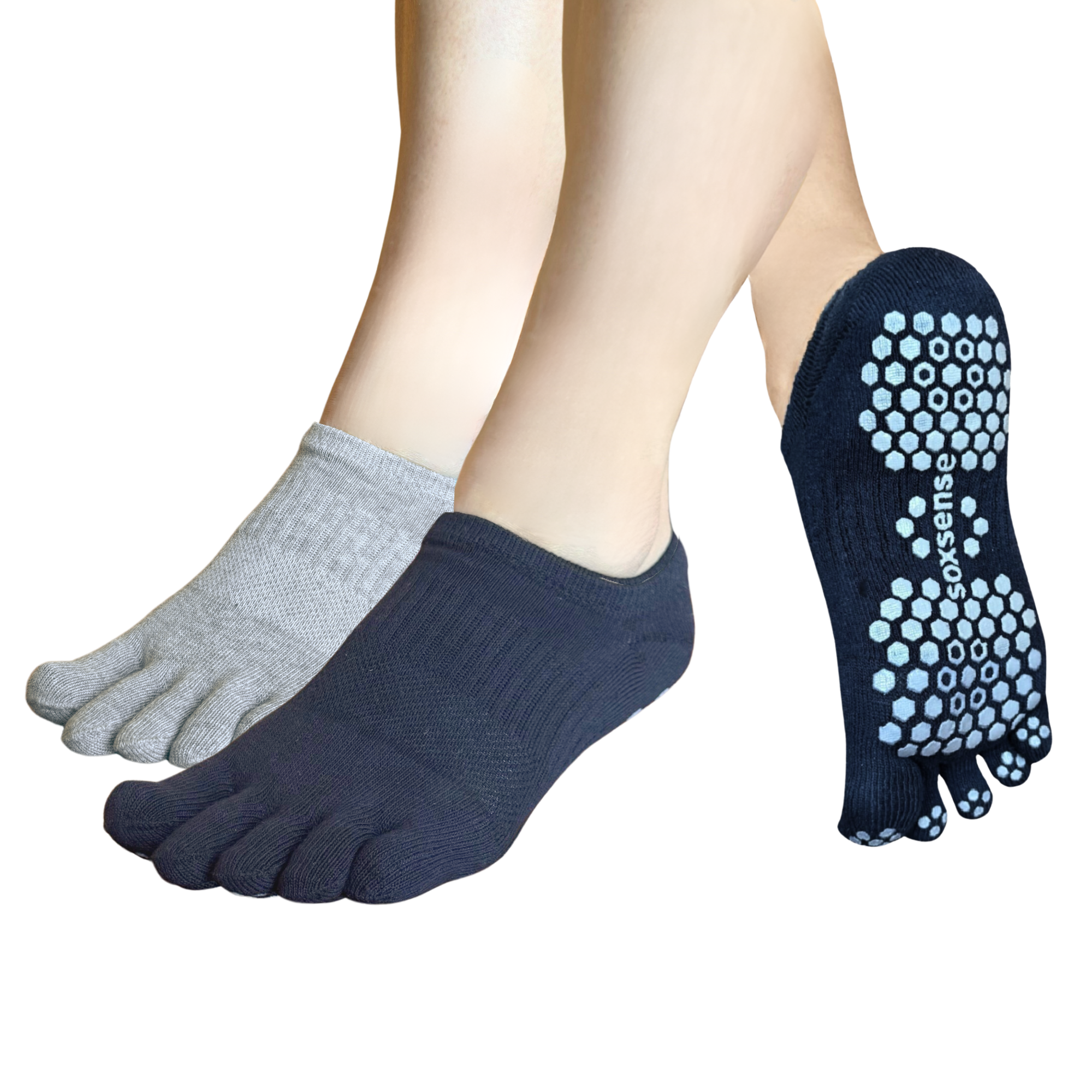 3 Pairs Pilates Grip Toe Socks